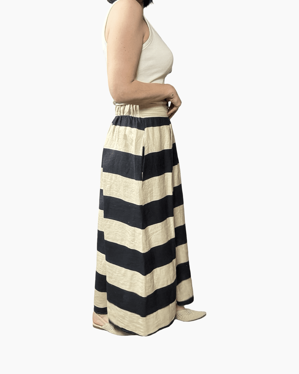 GONNA RIGATA IN LINO SUSY MIX - XE BLU ABBIGLIAMENTO