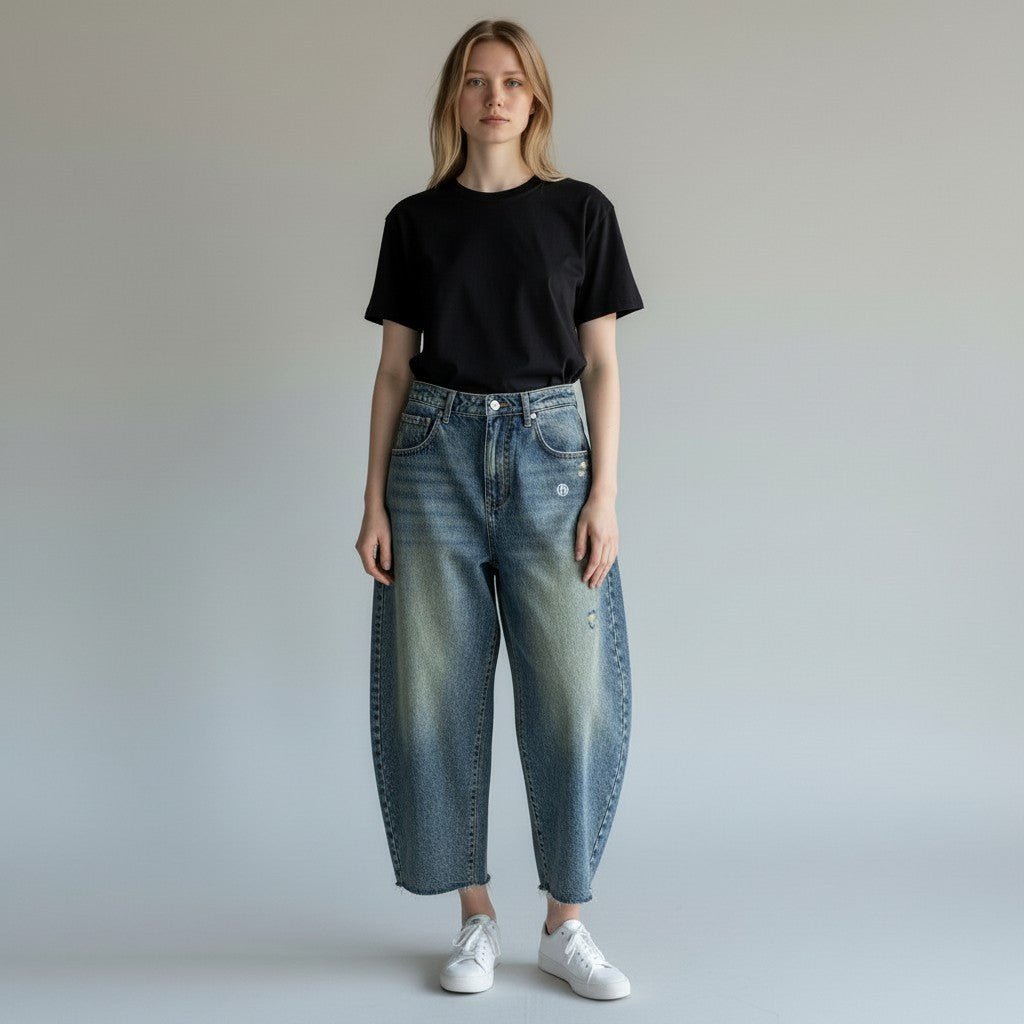 JEANS ARIA SABBIATO HAVEONE - XE BLU Abbigliamento Donna