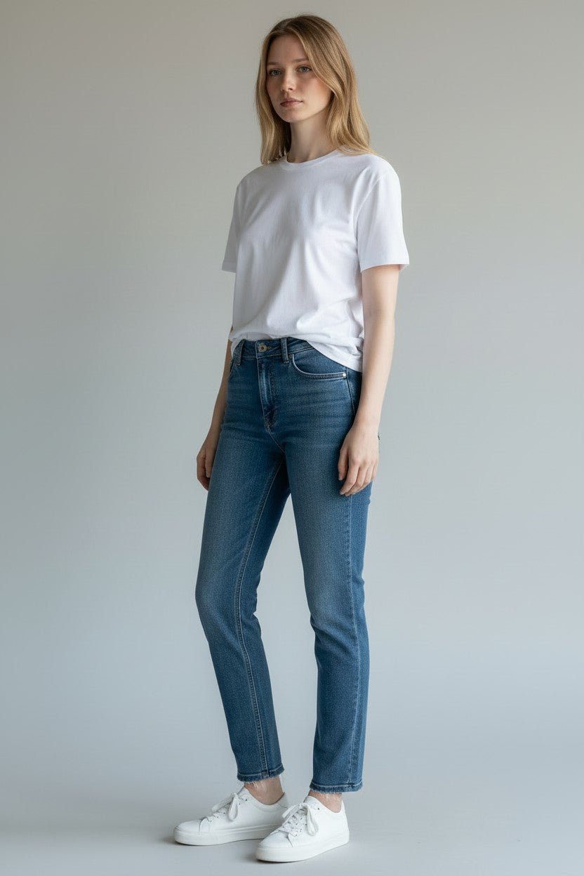 JEANS GAMBA ASCIUTTA SUSY MIX - XE BLU Abbigliamento Donna