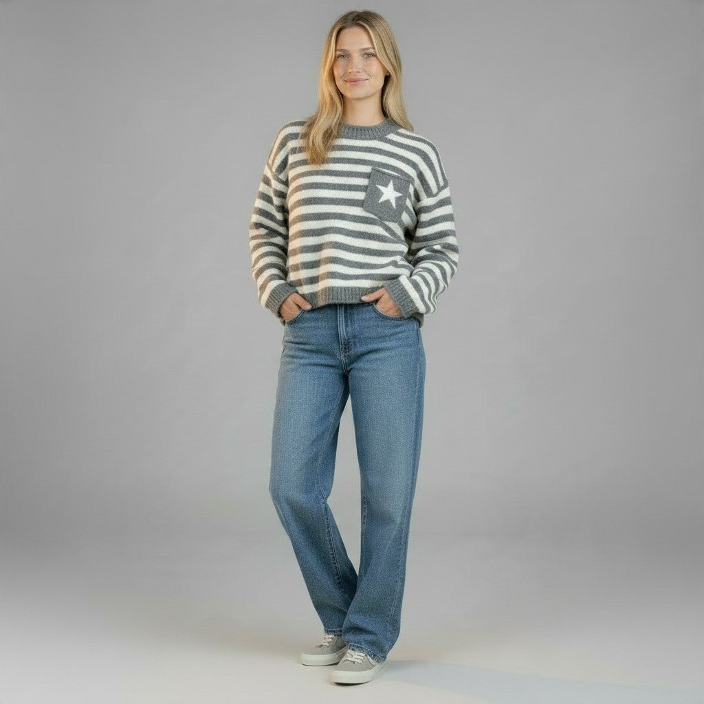 MAGLIA A RIGHE HAVEONE - XE BLU Abbigliamento Donna