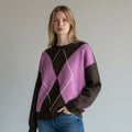 MAGLIA A ROMBI HAVEONE - XE BLU Abbigliamento Donna