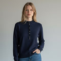 MAGLIA BOTTONCINI SUSY MIX - XE BLU Abbigliamento Donna