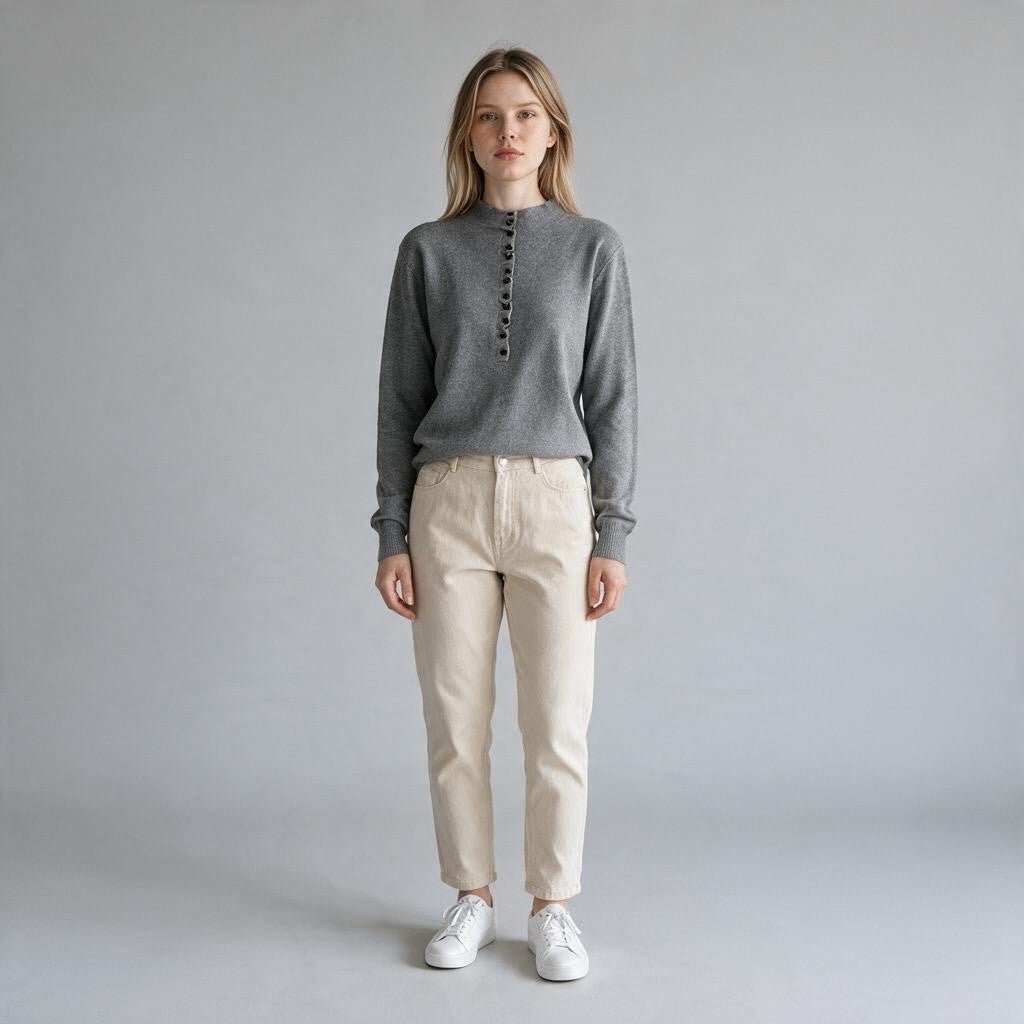 MAGLIA CON BOTTONCINI HAVEONE - XE BLU Abbigliamento Donna