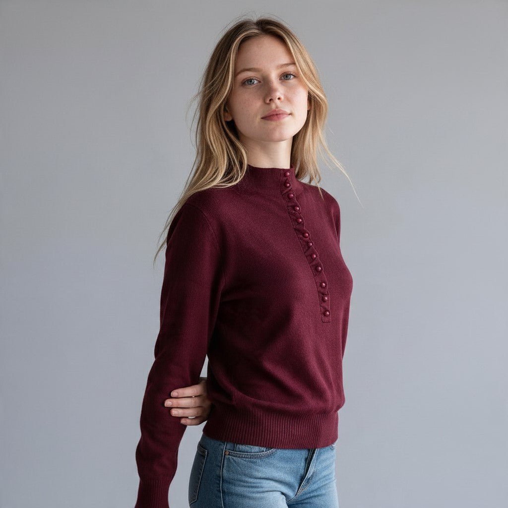 MAGLIA CON BOTTONCINI HAVEONE - XE BLU Abbigliamento Donna