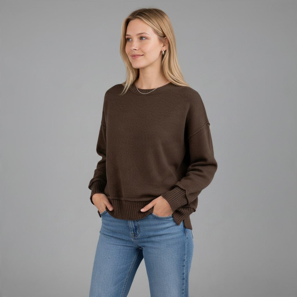 MAGLIA CON CUCITURA HAVEONE - XE BLU Abbigliamento Donna