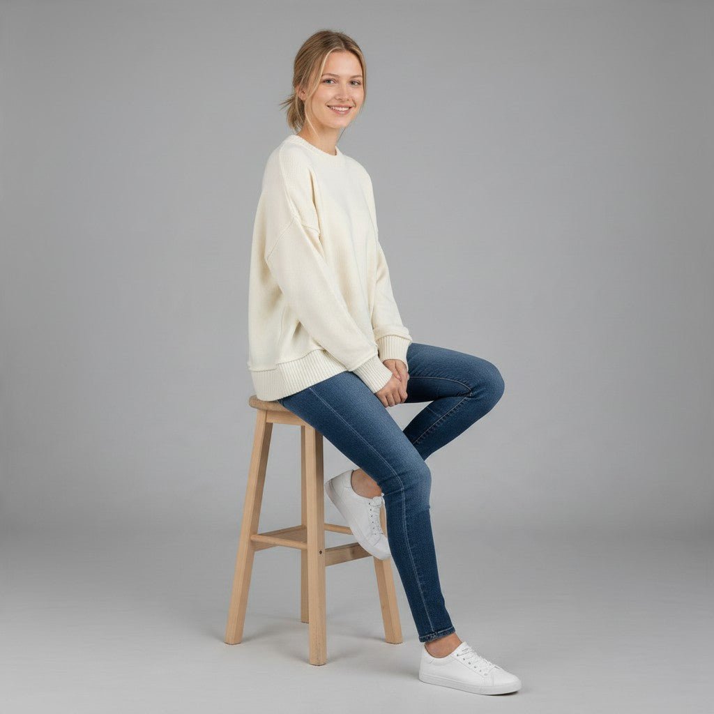 MAGLIA CON CUCITURA HAVEONE - XE BLU Abbigliamento Donna