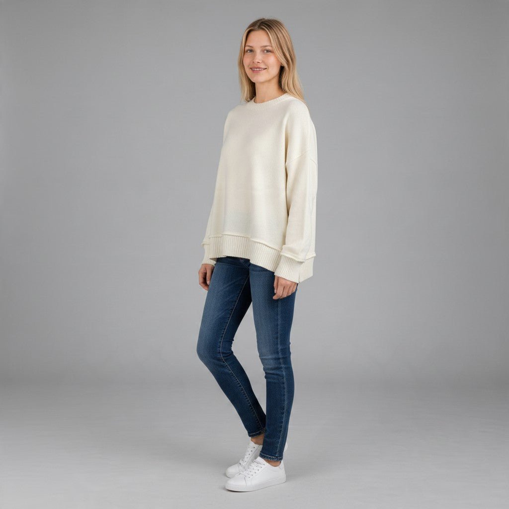 MAGLIA CON CUCITURA HAVEONE - XE BLU Abbigliamento Donna