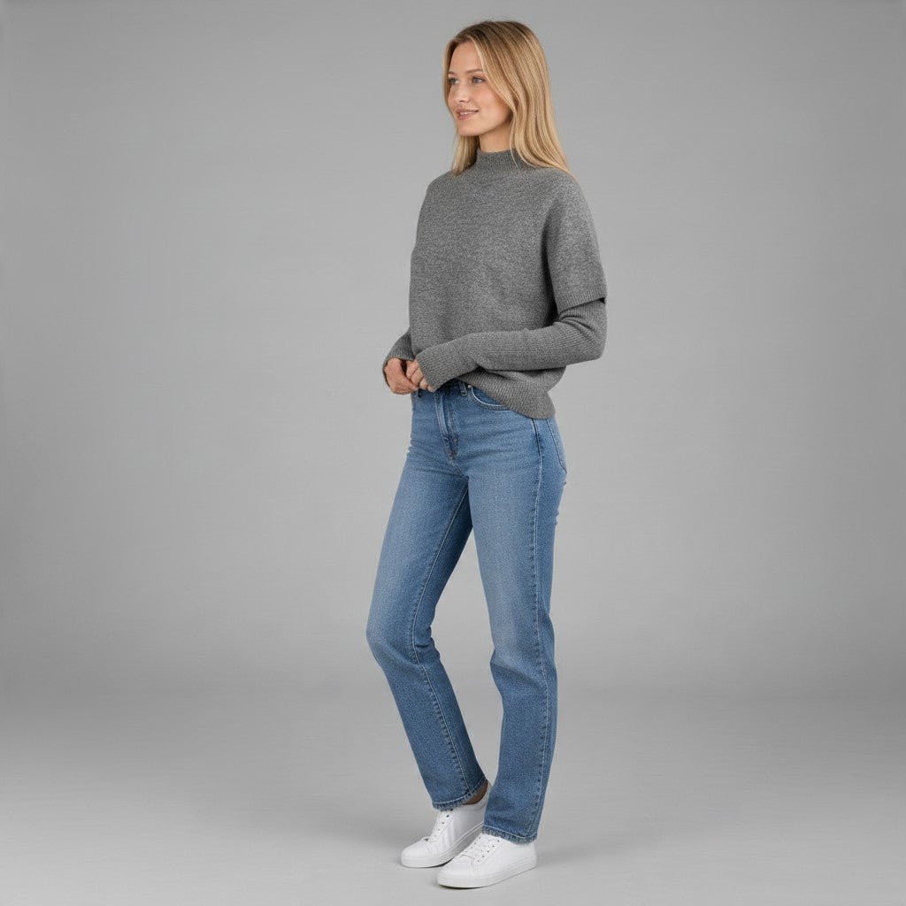 MAGLIA CON MANICOTTI VICOLO - XE BLU Abbigliamento Donna