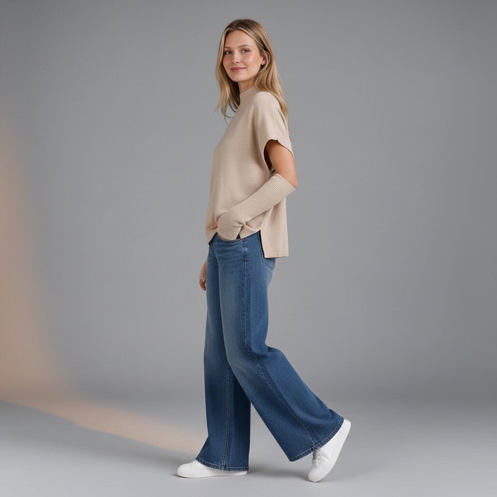 MAGLIA CON MANICOTTO SUSY MIX - XE BLU Abbigliamento Donna