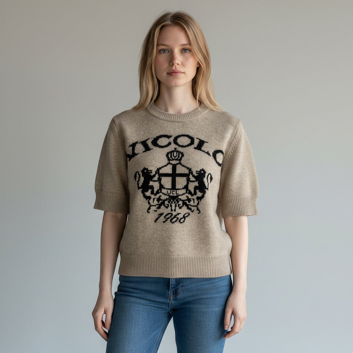 MAGLIA CROPPED VICOLO - XE BLU Abbigliamento Donna