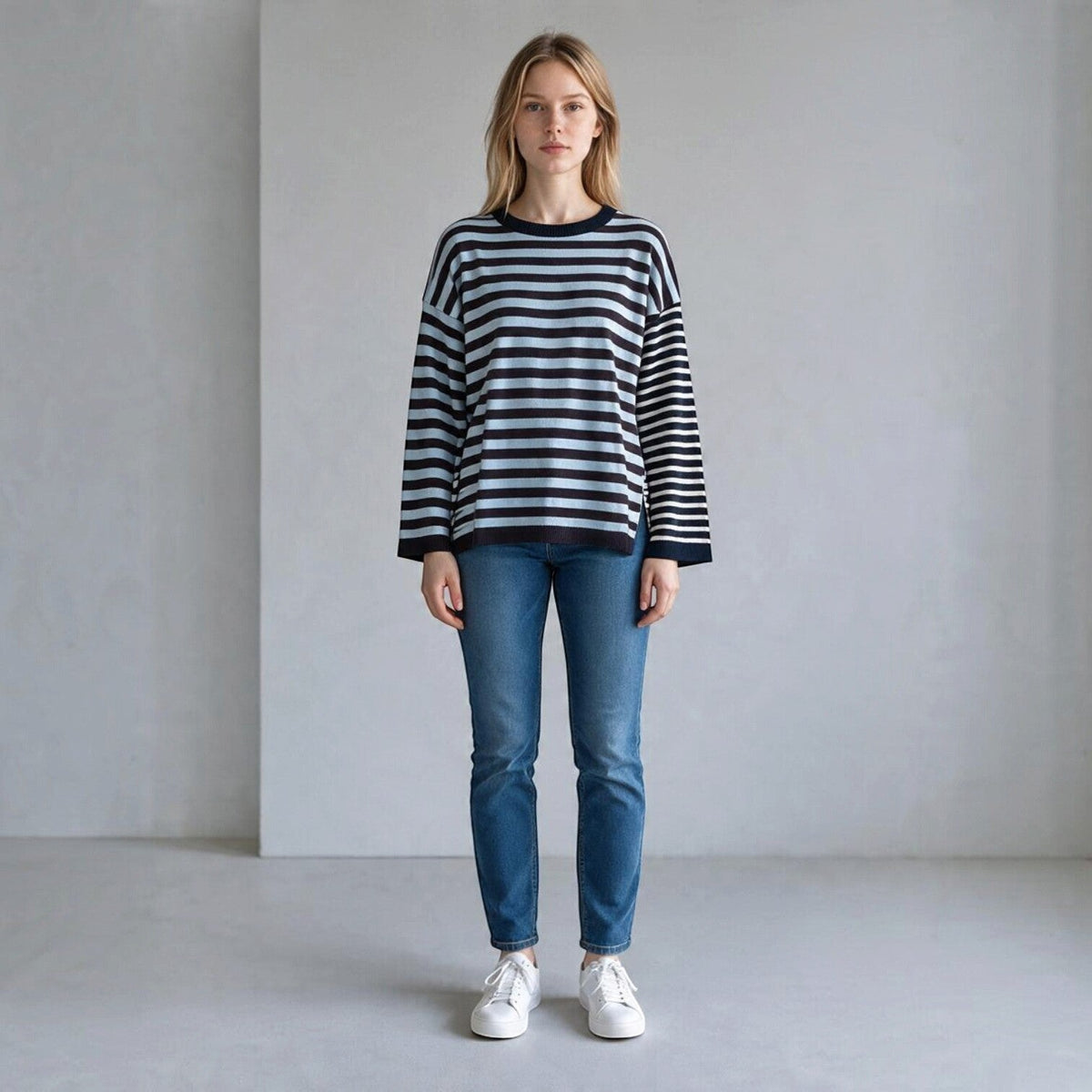 MAGLIA DOPPIA RIGA SUSY MIX - XE BLU Abbigliamento Donna