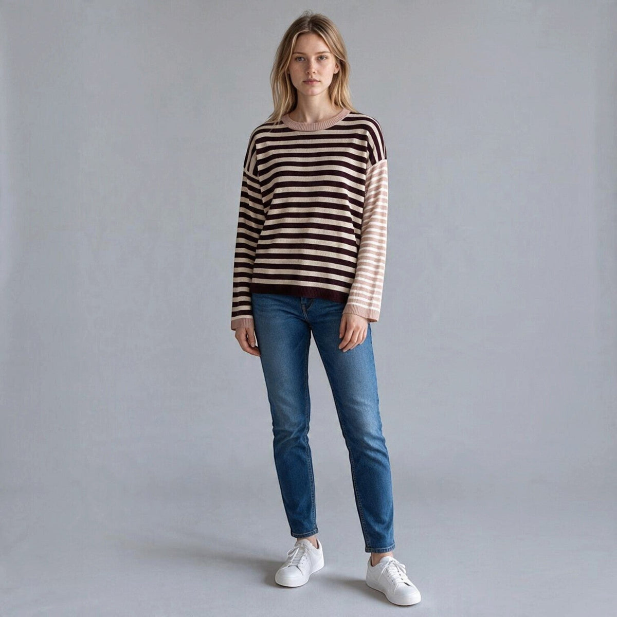 MAGLIA DOPPIA RIGA SUSY MIX - XE BLU Abbigliamento Donna