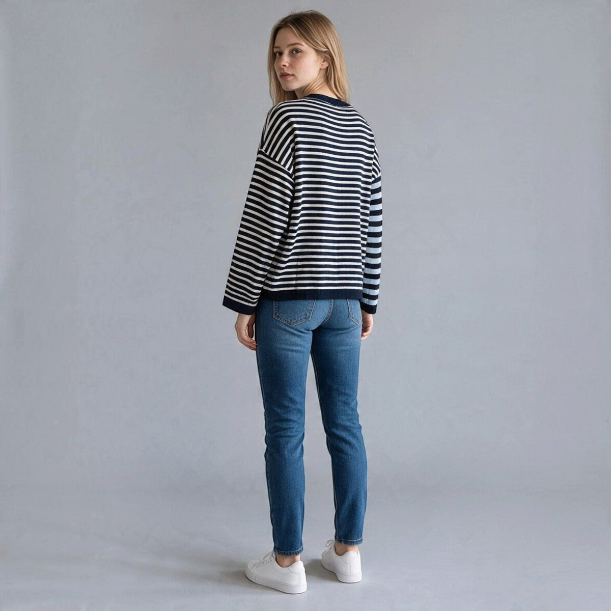 MAGLIA DOPPIA RIGA SUSY MIX - XE BLU Abbigliamento Donna