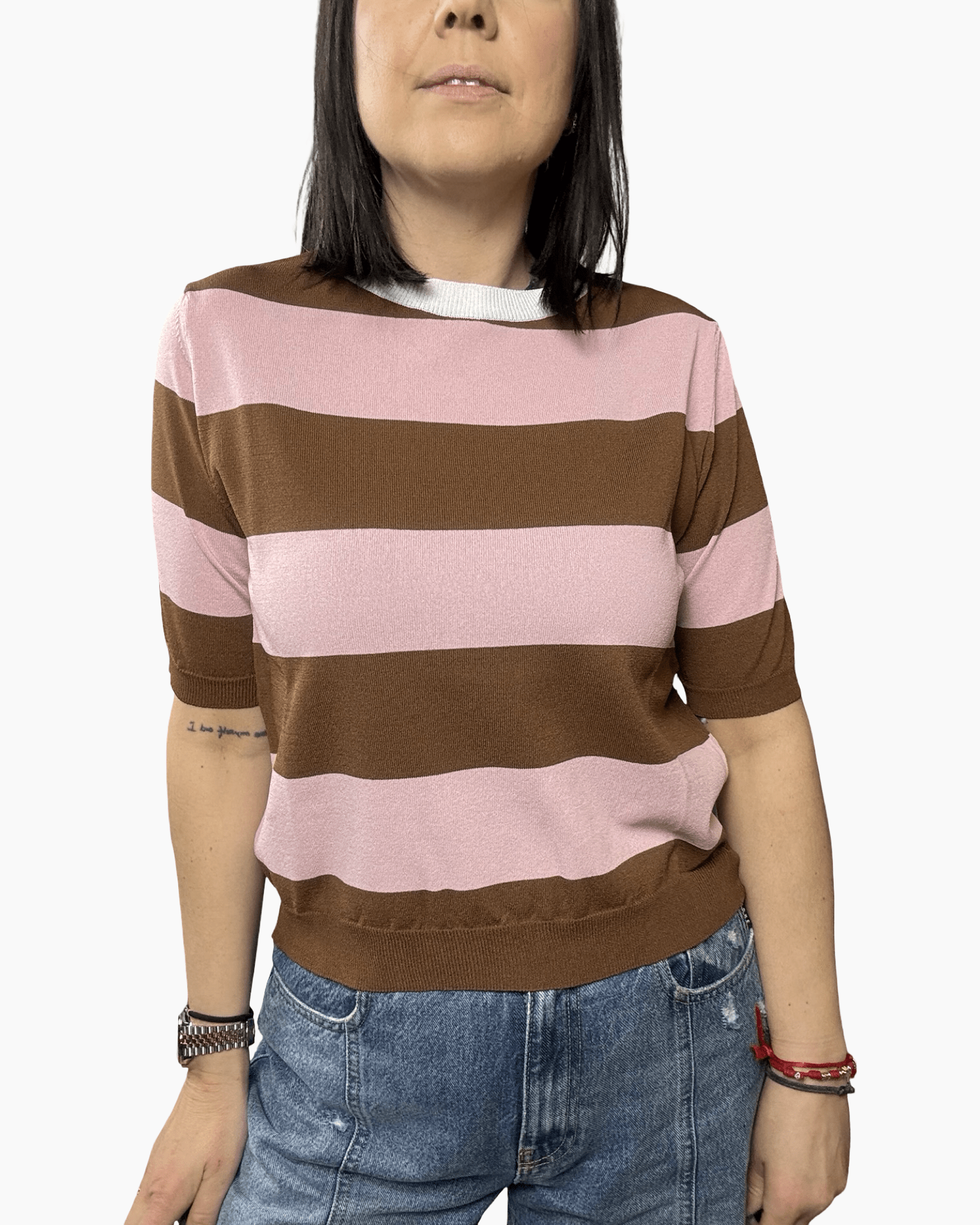 MAGLIA GIROCOLLO RIGATA TENSIONE IN - XE BLU ABBIGLIAMENTO