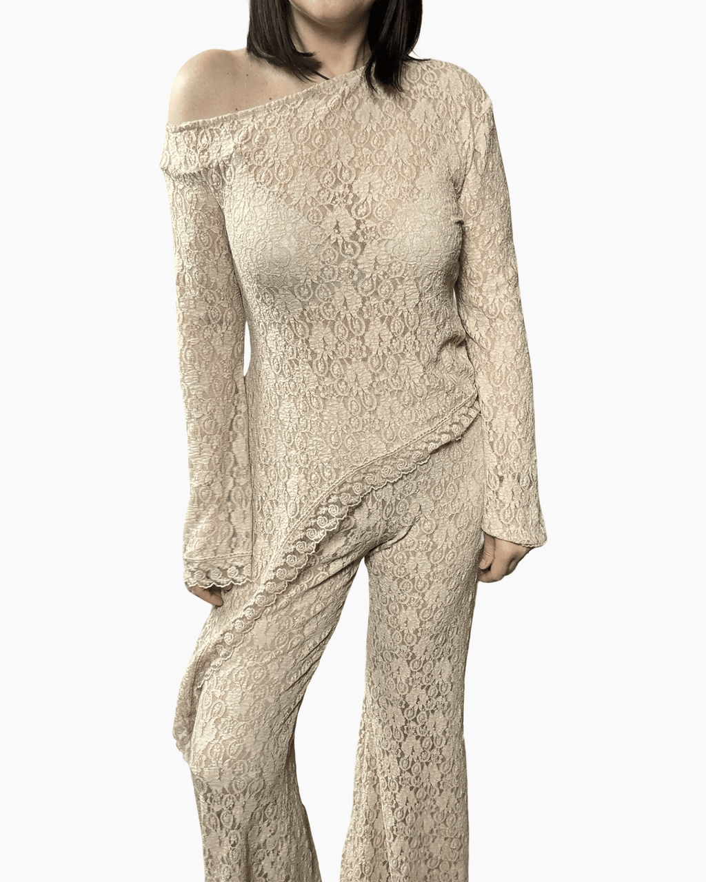 MAGLIA IN PIZZO ASIMMETRICA HAVEONE - XE BLU ABBIGLIAMENTO