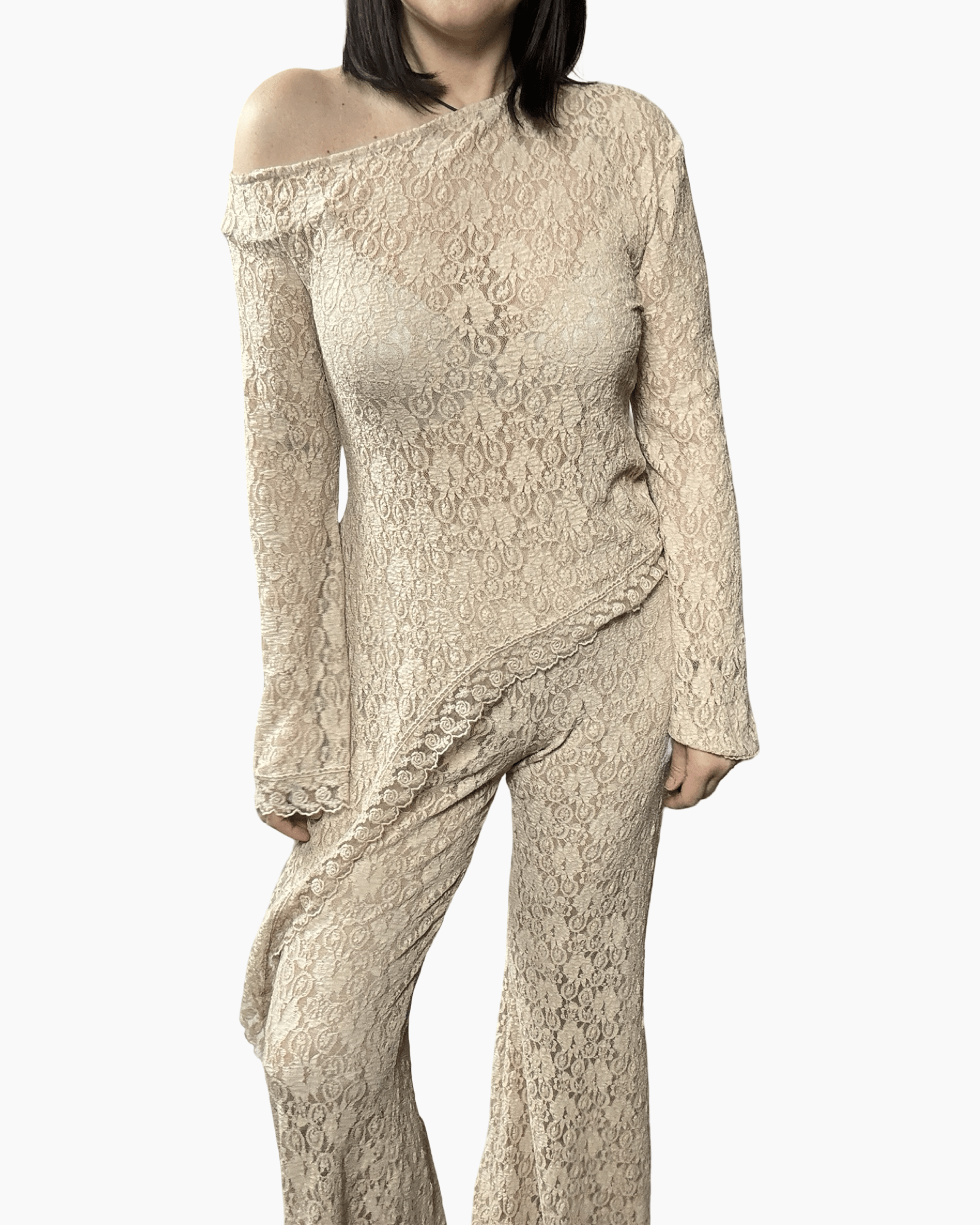 MAGLIA IN PIZZO ASIMMETRICA HAVEONE - XE BLU ABBIGLIAMENTO