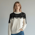 MAGLIA INSERTO PIZZO SUSY MIX - XE BLU Abbigliamento Donna