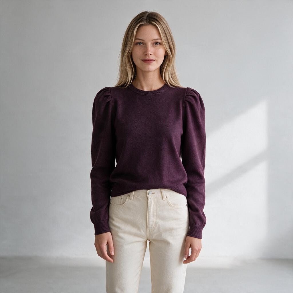 MAGLIA MANICA A SBUFFO SUSY MIX - XE BLU Abbigliamento Donna