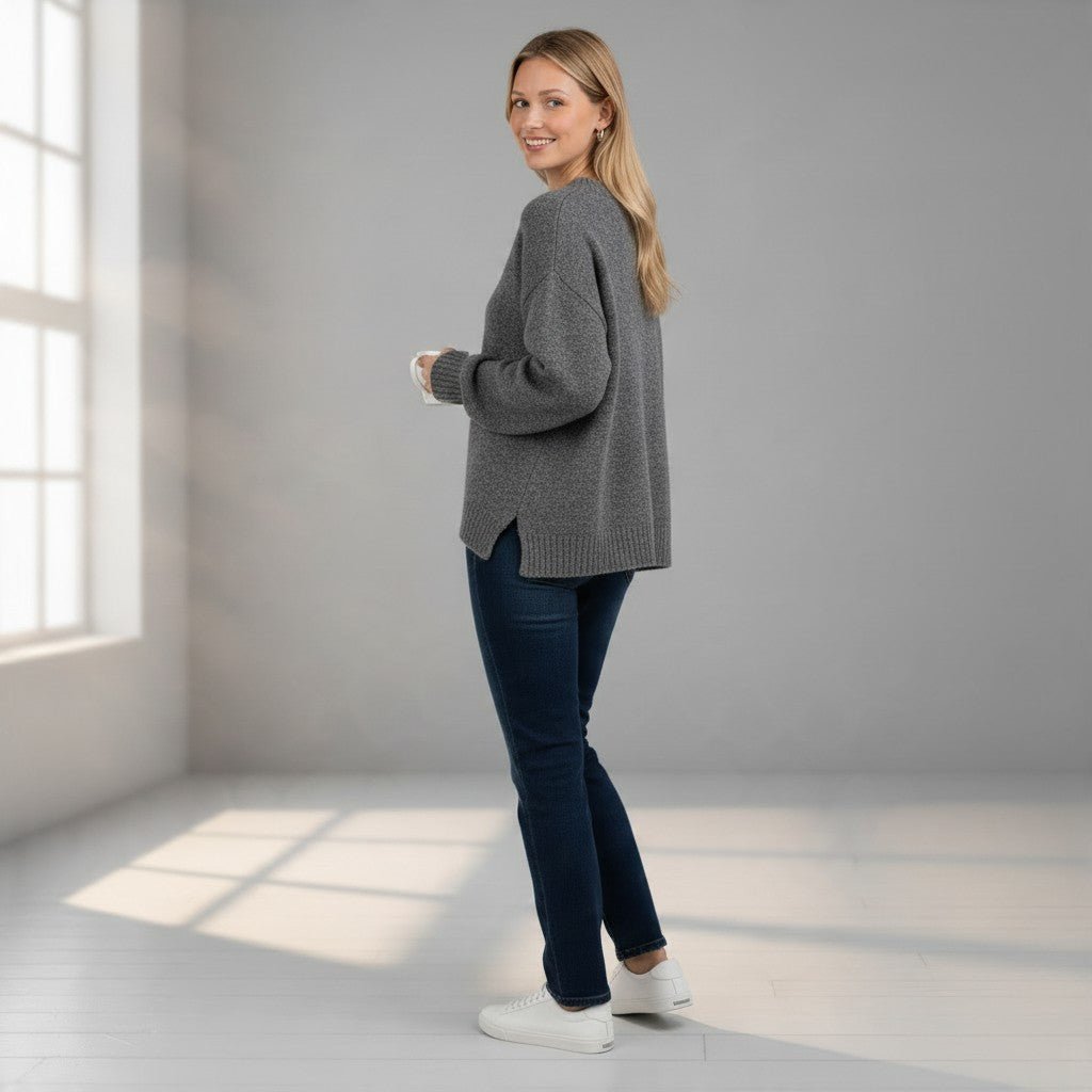 MAGLIA PURA LANA SUSY MIX - XE BLU Abbigliamento Donna