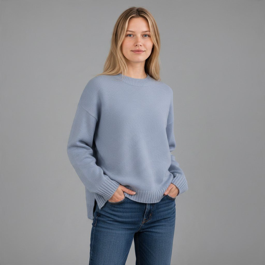MAGLIA PURA LANA SUSY MIX - XE BLU Abbigliamento Donna