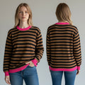 MAGLIA RIGATA CON PROFILO HAVEONE - XE BLU Abbigliamento Donna