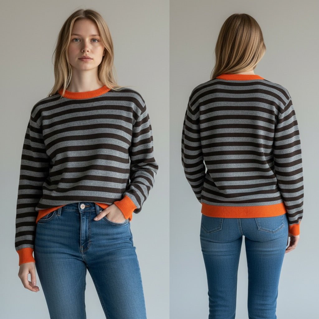 MAGLIA RIGATA CON PROFILO HAVEONE - XE BLU Abbigliamento Donna