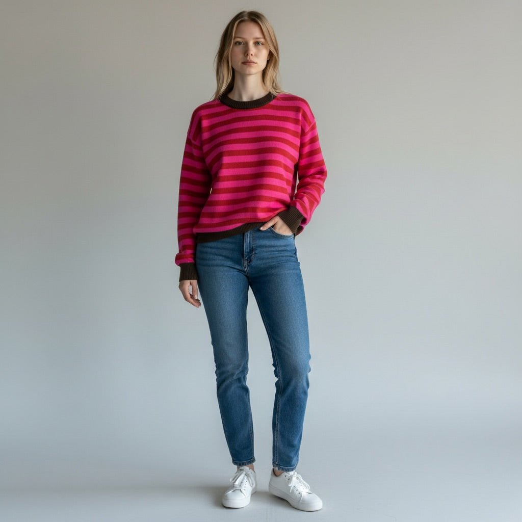 MAGLIA RIGATA CON PROFILO HAVEONE - XE BLU Abbigliamento Donna