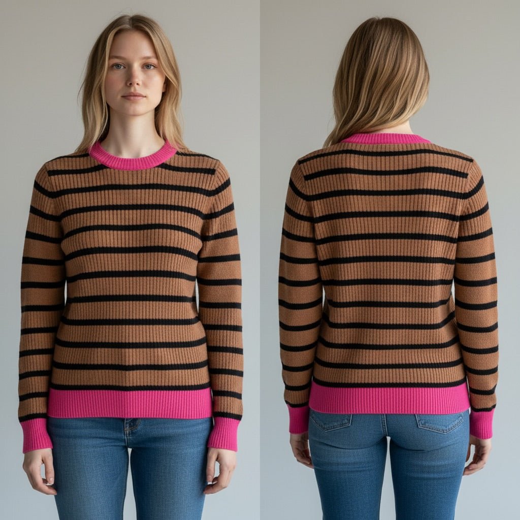 MAGLIA RIGATA CON PROFILO HAVEONE - XE BLU Abbigliamento Donna