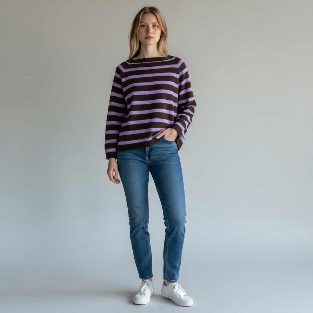 MAGLIA RIGATA HAVEONE - XE BLU Abbigliamento Donna