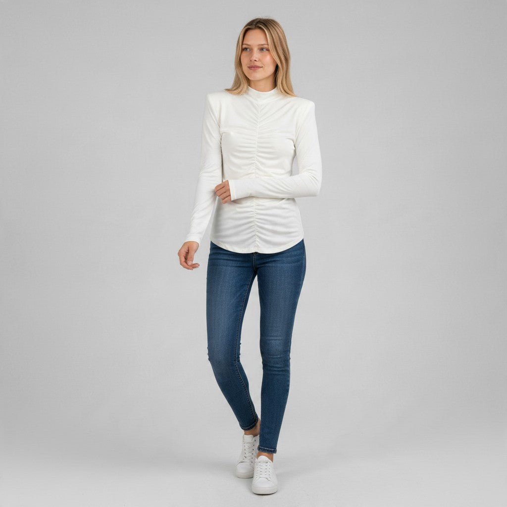 MAGLIETTA ARRICCIATA VICOLO - XE BLU Abbigliamento Donna