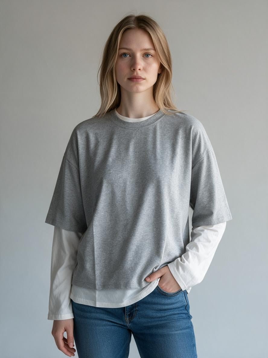 MAGLIETTA DOPPIA HAVEONE - XE BLU Abbigliamento Donna