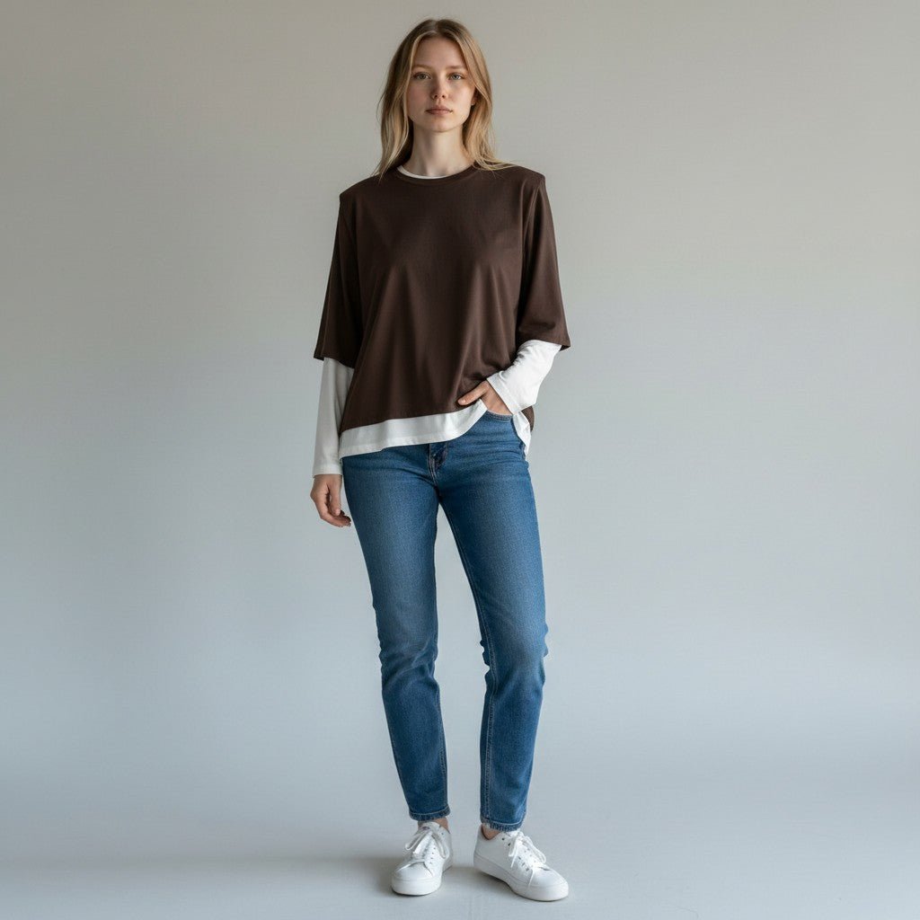 MAGLIETTA DOPPIA SUSY MIX - XE BLU Abbigliamento Donna