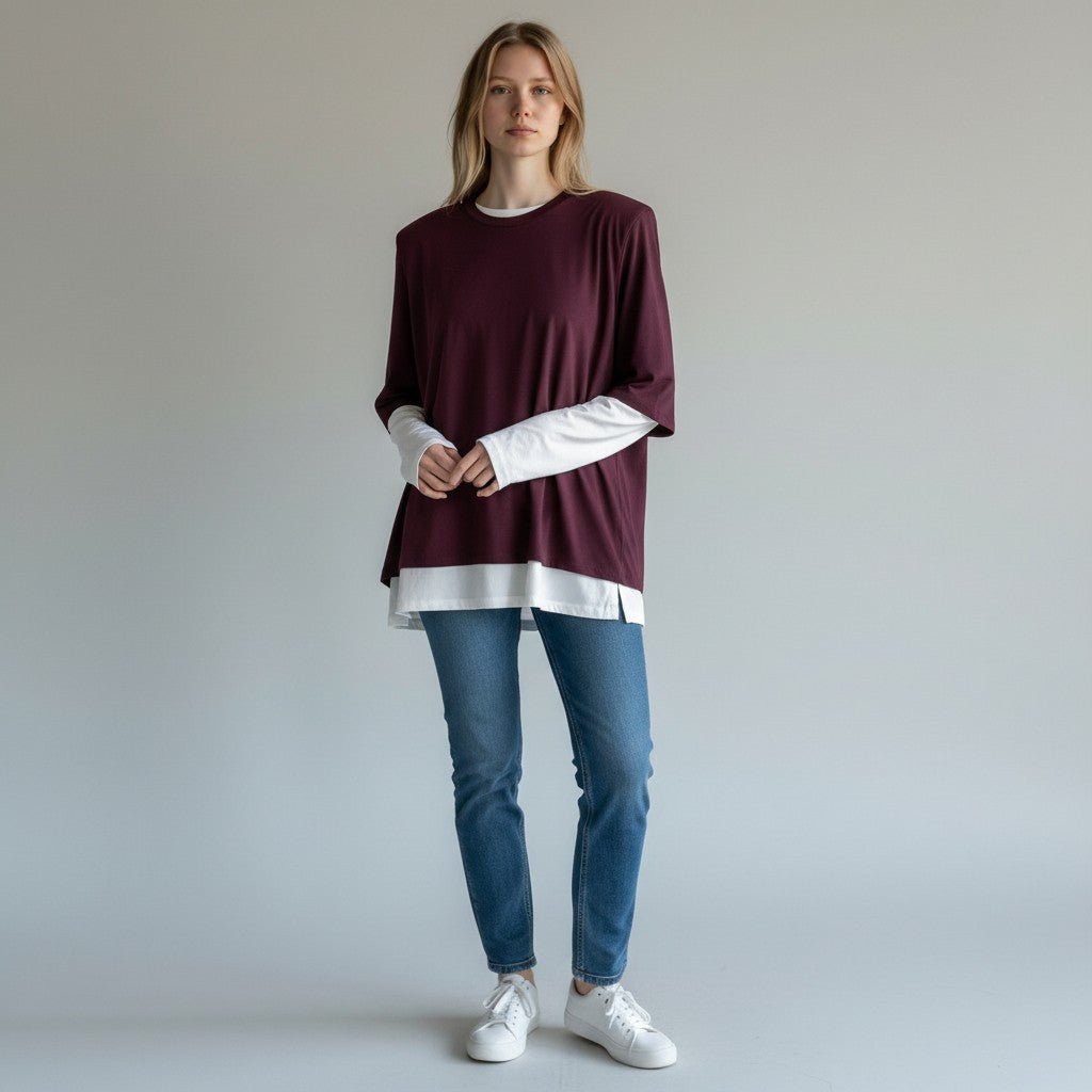MAGLIETTA DOPPIA SUSY MIX - XE BLU Abbigliamento Donna