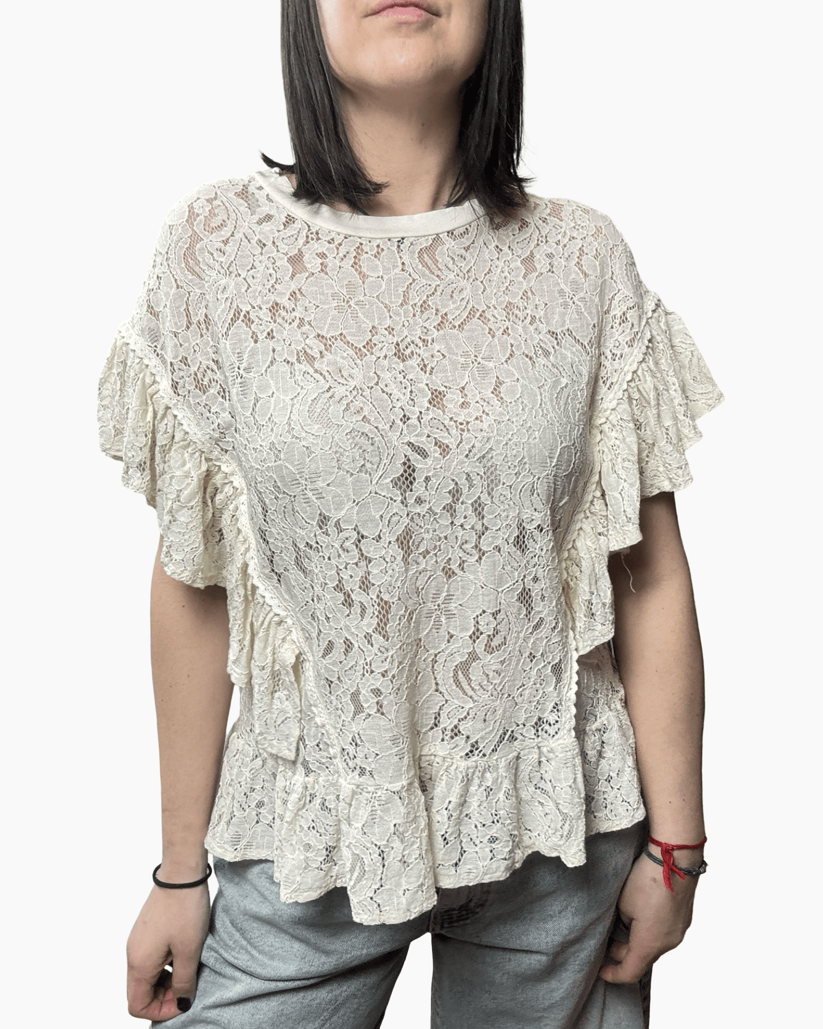 MAGLIETTA IN PIZZO SUSY MIX - XE BLU ABBIGLIAMENTO
