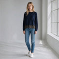MAGLIETTA INSERTO PIZZO HAVEONE - XE BLU Abbigliamento Donna