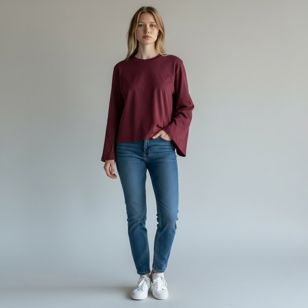 MAGLIETTA MANICA A TULIPANO SUSY MIX - XE BLU Abbigliamento Donna