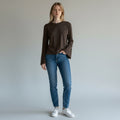 MAGLIETTA MANICA A TULIPANO SUSY MIX - XE BLU Abbigliamento Donna