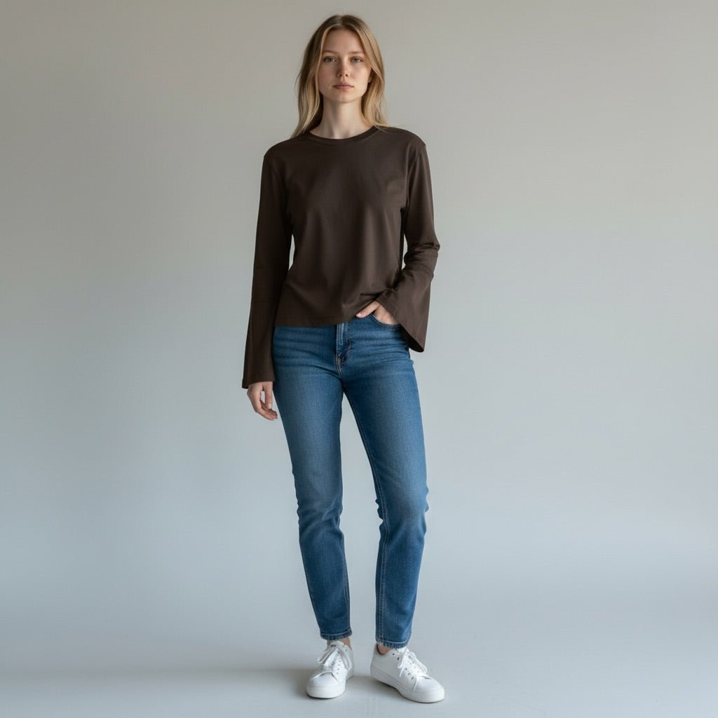 MAGLIETTA MANICA A TULIPANO SUSY MIX - XE BLU Abbigliamento Donna