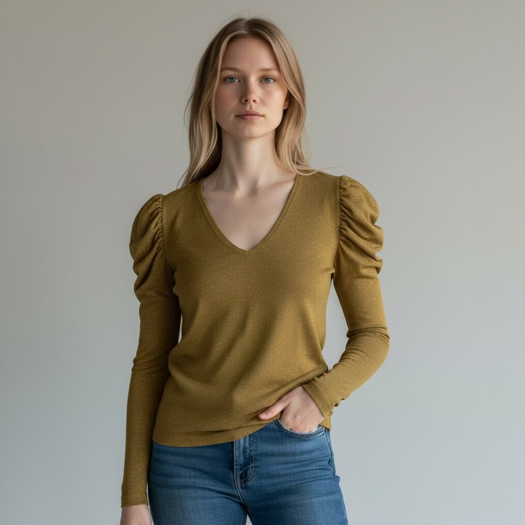MAGLIETTA MANICA SBUFFO SUSY MIX - XE BLU Abbigliamento Donna