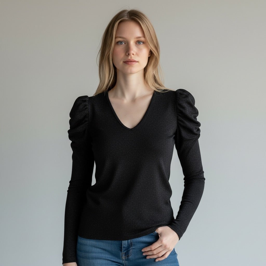 MAGLIETTA MANICA SBUFFO SUSY MIX - XE BLU Abbigliamento Donna