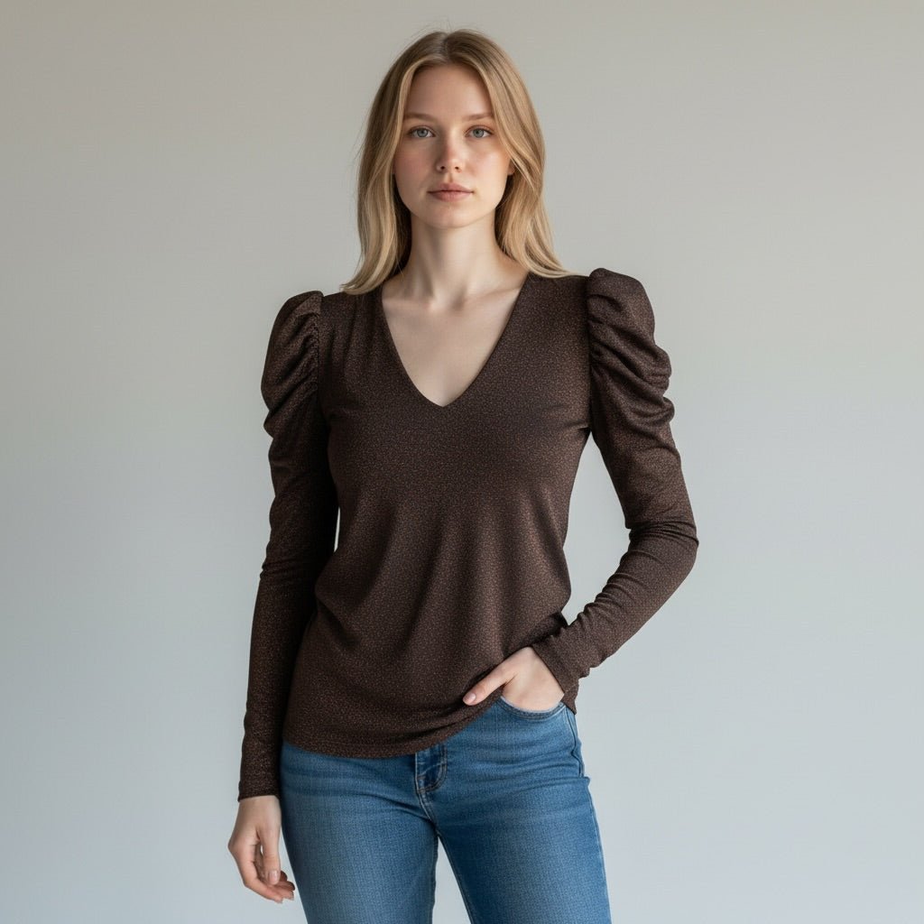 MAGLIETTA MANICA SBUFFO SUSY MIX - XE BLU Abbigliamento Donna