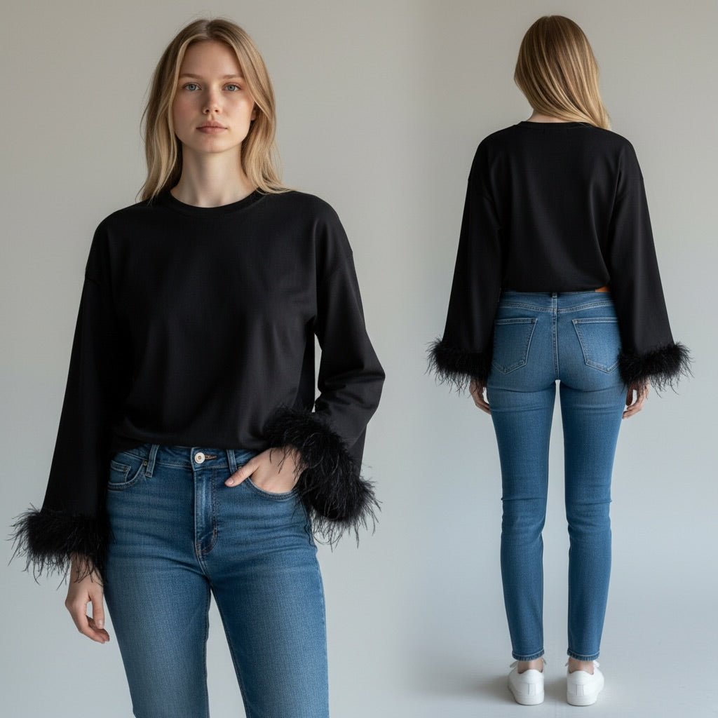 MAGLIETTA PIUME TENSIONE IN - XE BLU Abbigliamento Donna