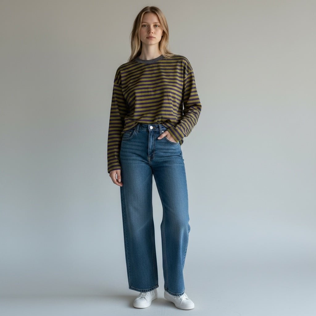 MAGLIETTA RIGATA HAVEONE - XE BLU Abbigliamento Donna