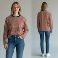 MAGLIETTA RIGATA HAVEONE - XE BLU Abbigliamento Donna