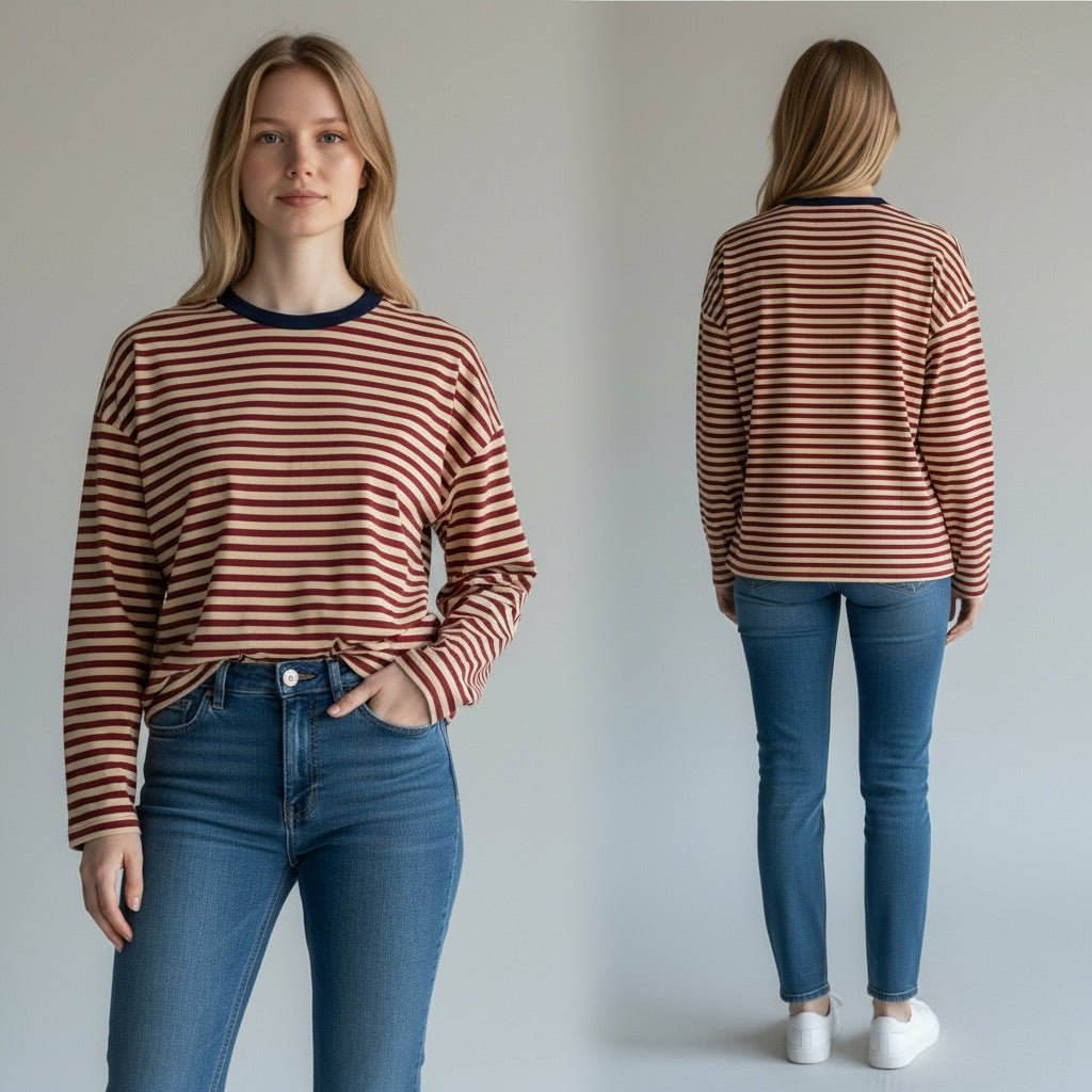 MAGLIETTA RIGATA HAVEONE - XE BLU Abbigliamento Donna