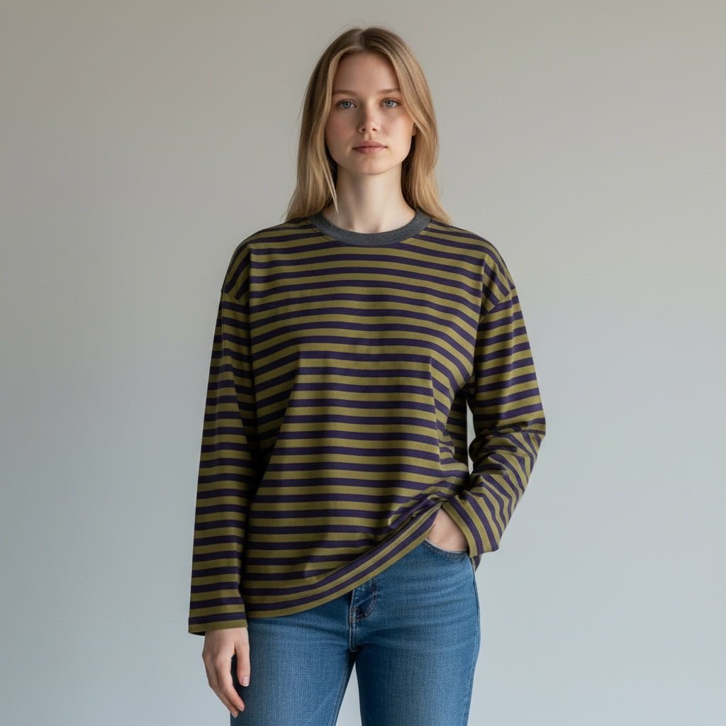 MAGLIETTA RIGATA HAVEONE - XE BLU Abbigliamento Donna