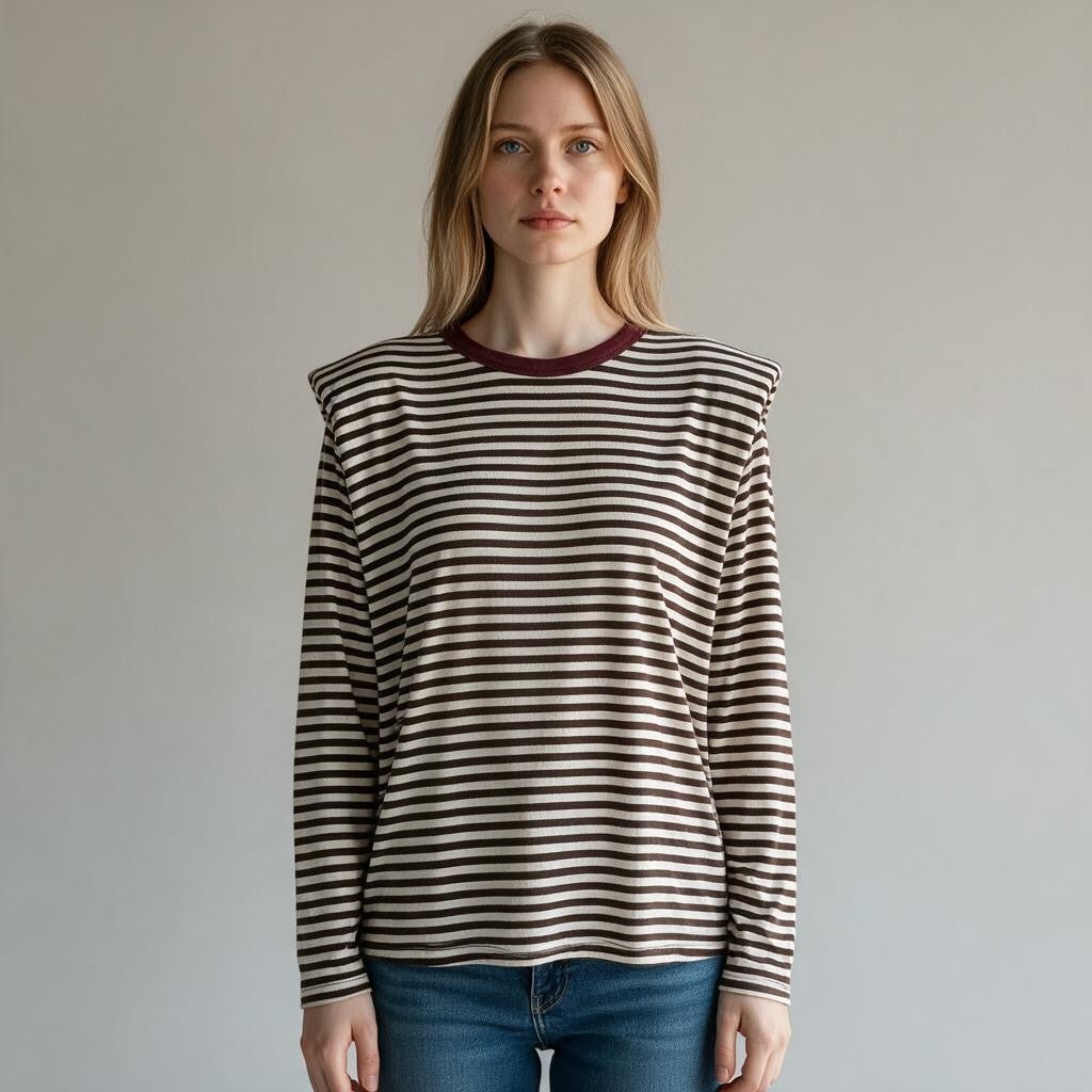 MAGLIETTA RIGHE OVATTA SUSY MIX - XE BLU Abbigliamento Donna