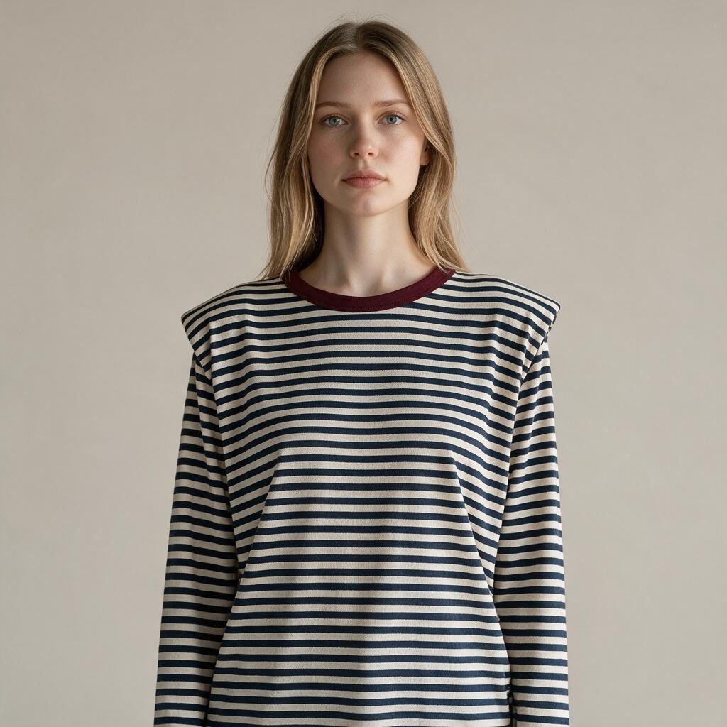 MAGLIETTA RIGHE OVATTA SUSY MIX - XE BLU Abbigliamento Donna
