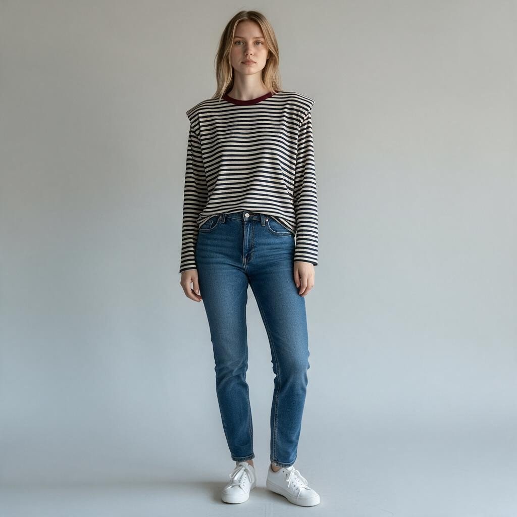 MAGLIETTA RIGHE OVATTA SUSY MIX - XE BLU Abbigliamento Donna