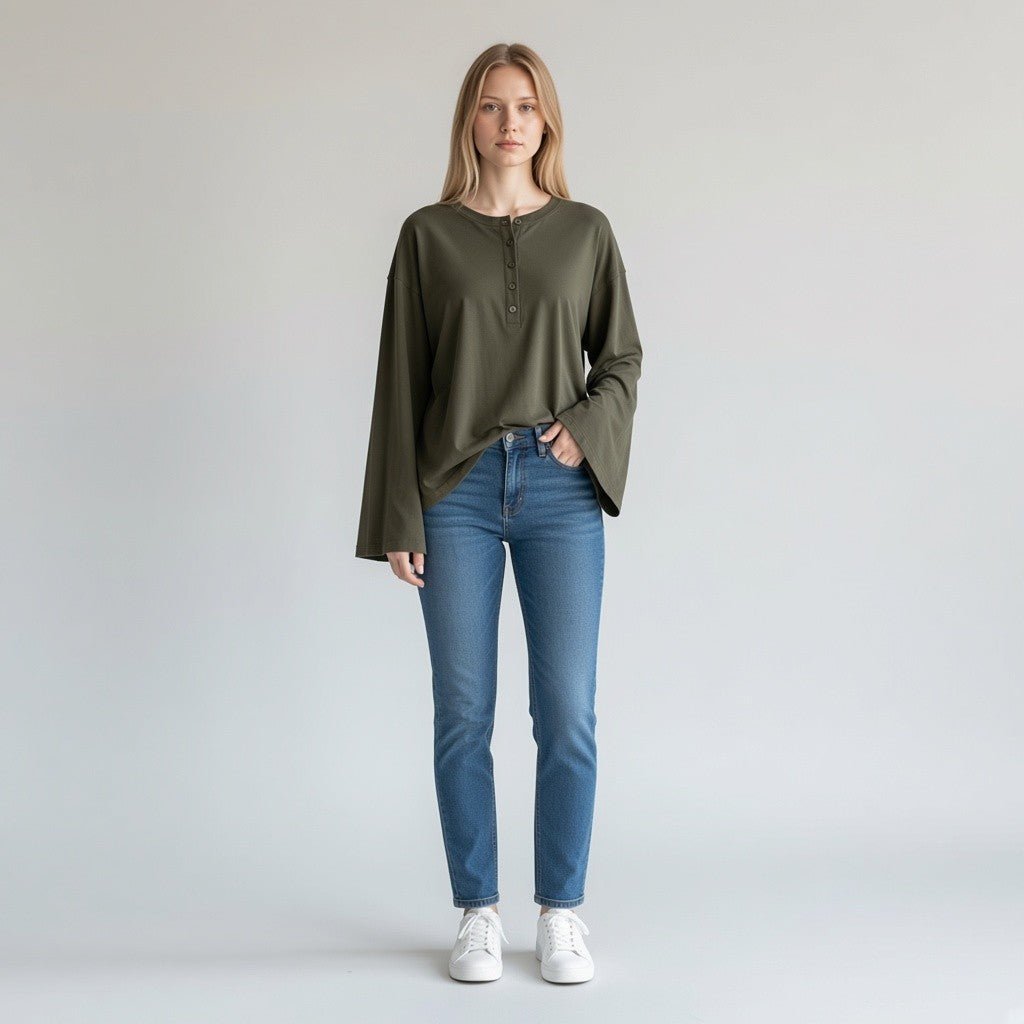 MAGLIETTA SERAFINO CON MANICA A CALLA SUSY MIX - XE BLU Abbigliamento Donna